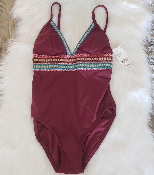 La Blanca Running Stitch One-piece Swimsuit Sz 4 - Picture 4 of 6